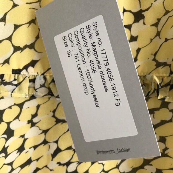 Mimimum yellow pattern blouse euro Size 36/small NWT - Picture 4 of 12